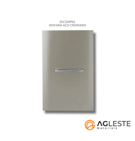 Conjunto Interruptor Simples Horizontal 4x2 - Novara Aço Cromado